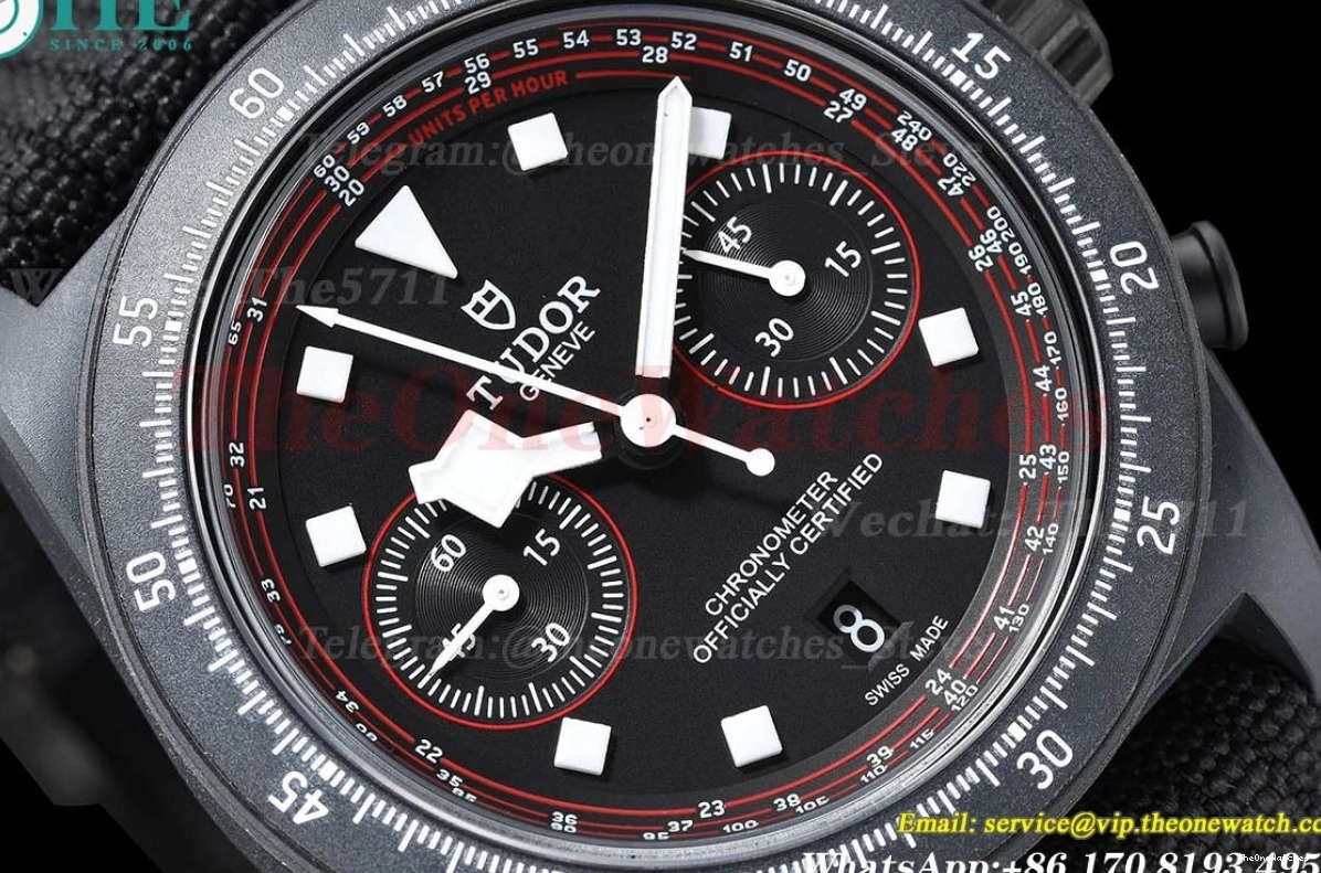 M+F Pelagos TI Chrono Black FXD NY Car A7750 43mm Dial 0119